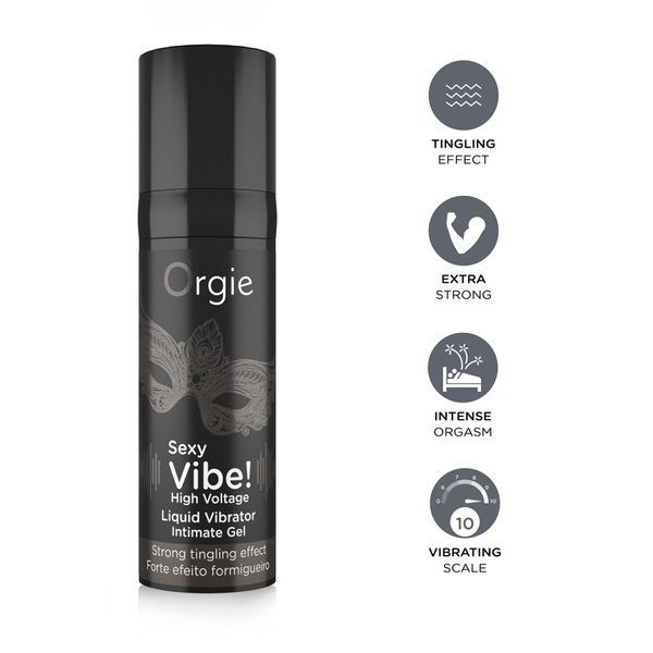 Рідкий вібратор Orgie Sexy Vibe! High Voltage, 15 мл, ефект мурашок + дуже потужна вібрація SX1550 фото