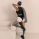 Трусики-бразилиана с фиксацией дилдо Strap-On-Me Harness Lingerie Idole &ndash; L &ndash; Black, высокие SX3515 фото 11