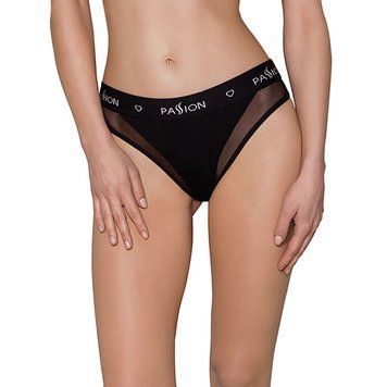 Трусики с прозрачной вставкой Passion PS002 PANTIES L, black SO4191 фото