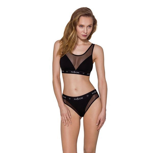 Трусики с прозрачной вставкой Passion PS002 PANTIES M, black SO4192 фото