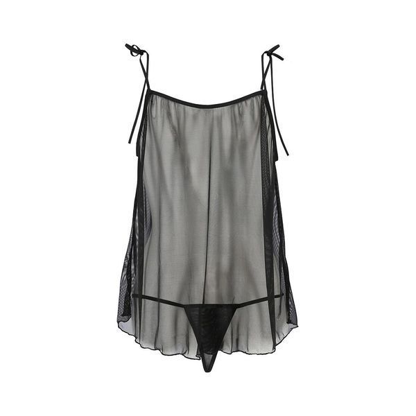 Сорочка прозрачная беби долл Passion MELANIA CHEMISE S/M black (мятая упаковка!!!) EL16305-R фото