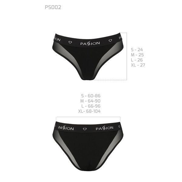 Трусики с прозрачной вставкой Passion PS002 PANTIES M, black SO4192 фото