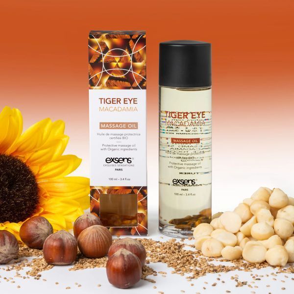 Массажное масло EXSENS Tiger Eye Macadamia (защита с тигровым глазом) 100мл, натуральное SO2379 фото