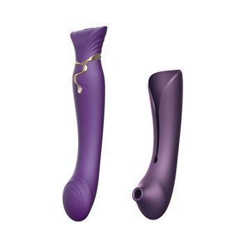 Смартвибратор 3в1 Zalo &mdash; Queen Twilight Purple, пульсирующая жемчужина и вакуум, кристалл Swarovski SO6664 фото