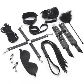 Набор BDSM Art of Sex &ndash; Set Leather, 10 предметов, черный, натуральная кожа SO7138 фото
