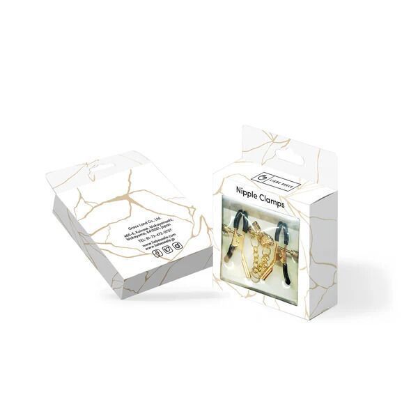 Затискачі для сосків з підвіскою Liebe Seele Hollow Heart Nipple Clamps Gold SX1685 фото