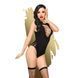 Боди Penthouse Hotter Than Hell S/L Black, непрозрачное, вырезы, декольте, имитация шнуровки, чулки SO6447 фото 1