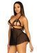 Сорочка бебі-дол з відкритими чашками Leg Avenue Lace and mesh babydoll & panty Black M, стрінги SO9164 фото 6