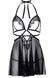 Сорочка бебі-дол з відкритими чашками Leg Avenue Lace and mesh babydoll & panty Black M, стрінги SO9164 фото 3