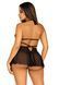 Сорочка бебі-дол з відкритими чашками Leg Avenue Lace and mesh babydoll & panty Black M, стрінги SO9164 фото 2
