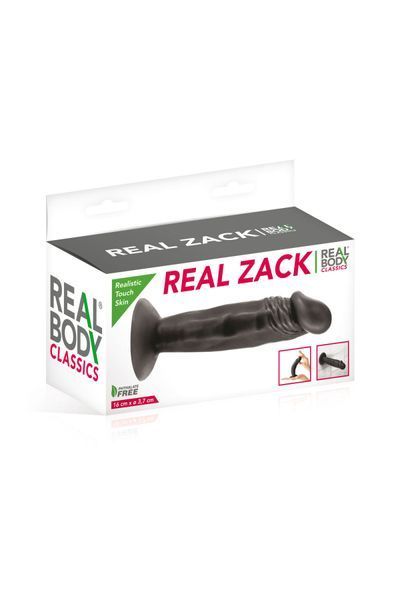 Фалоімітатор із присоскою Real Body &mdash; Real Zack Black, TPE, діаметр 3,7 см SO4032 фото