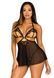 Сорочка бебі-дол з відкритими чашками Leg Avenue Lace and mesh babydoll & panty Black L, стринги SO9165 фото 7