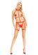 Костюм медсестри Leg Avenue 2PC Vegan Leather Nurse Harness Teddy and Headband Red L, шапочка SX1718 фото 4