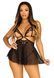 Сорочка бебі-дол з відкритими чашками Leg Avenue Lace and mesh babydoll & panty Black L, стринги SO9165 фото 5