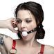 Кляп силіконовий Feral Feelings Silicon Ball Gag Black/White, чорний ремінець, біла кулька SX3979 фото 2