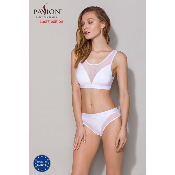 Топ с прозрачной вставкой Passion PS002 TOP XL, white SO4206 фото