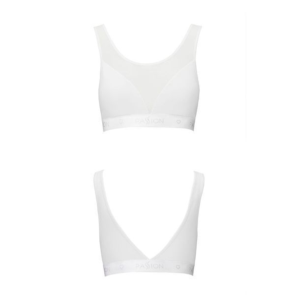 Топ с прозрачной вставкой Passion PS002 TOP XL, white SO4206 фото