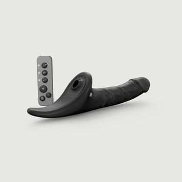 Вибронасадка для страпона с вакуумной стимуляцией Strap-On-Me Multi Orgasm Realistic Dildo M Black SX4035 фото