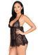 Сорочка бебі-дол Leg Avenue Floral lace babydoll & string Black S, стрінги SO9169 фото 5