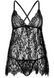 Сорочка бебі-дол Leg Avenue Floral lace babydoll & string Black S, стрінги SO9169 фото 3