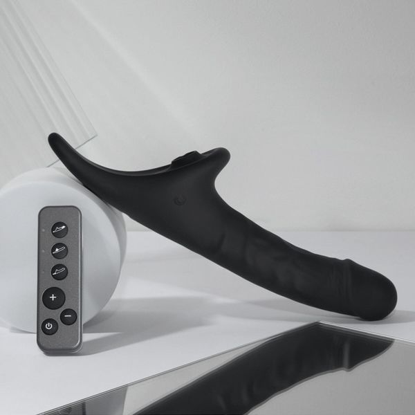 Вибронасадка для страпона с вакуумной стимуляцией Strap-On-Me Multi Orgasm Realistic Dildo M Black SX4035 фото