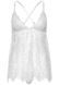 Сорочка бебі-дол Leg Avenue Floral lace babydoll & string White M, стрінги SO9173 фото 3