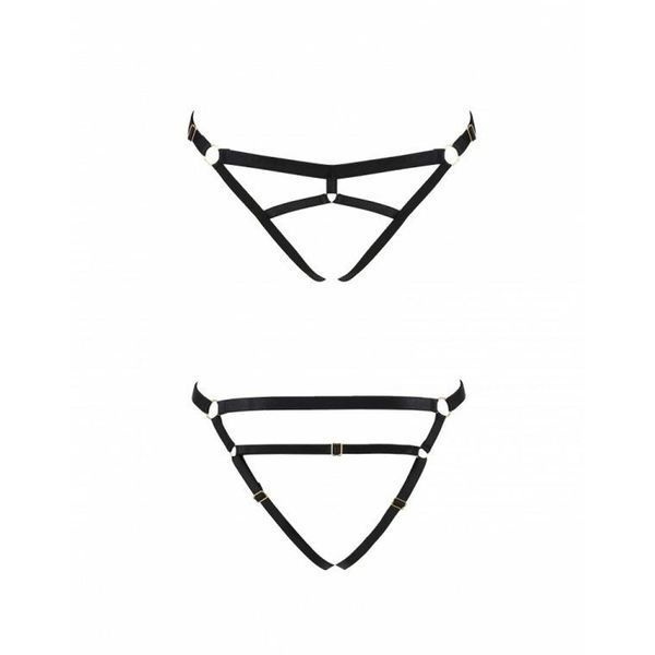 Трусики стринги из стреп Passion Exclusive KELIS THONG L/XL, black PS27504 фото