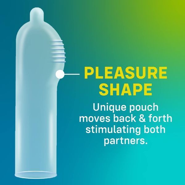 Набір презервативів ONE Pleasure Plus, 100 шт, з ребристою ділянкою на кінці, паковання-тубус SX0738 фото