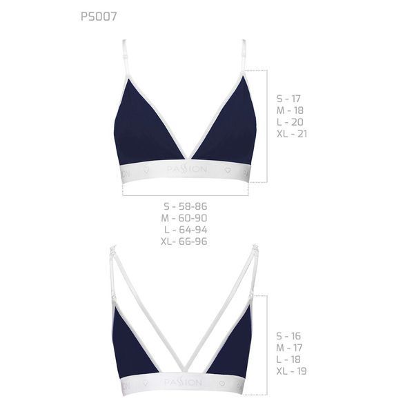 Спортивный топ с двойными бретелями Passion PS007 TOP M, navy blue SO4268 фото
