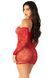 Мінісукня із сітки з мереживними акцентами Leg Avenue Seamless Off The Shoulder Mini Dress One Size, Red SX1736 фото 4