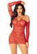 Мінісукня із сітки з мереживними акцентами Leg Avenue Seamless Off The Shoulder Mini Dress One Size, Red SX1736 фото 1