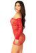Мінісукня із сітки з мереживними акцентами Leg Avenue Seamless Off The Shoulder Mini Dress One Size, Red SX1736 фото 5