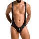 Мужское открытое боди Passion 027 BRUNO XXL/XXXL Black, под латекс, на лямках SO7554 фото 1