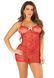 Сорочка із сердечками Leg Avenue Mini Heart Trimmed Net Chemise One Size, Red SX1740 фото 3