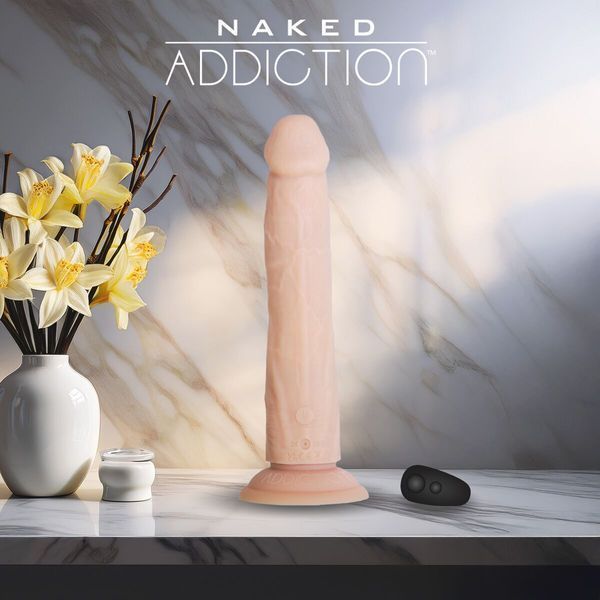 Фалоімітатор з ротацією та пульсацією Naked ADDICTION 8&Prime; Rotating & Thrusting Dong - Vanilla SX3928 фото