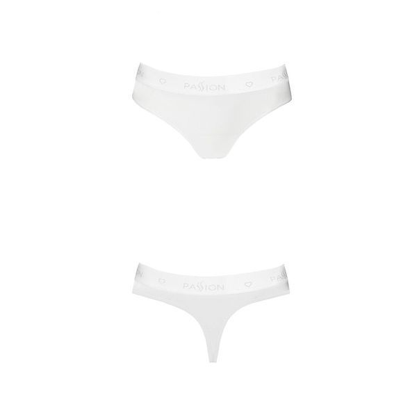 Трусики-бразилиана из хлопка Passion PS005 PANTIES M, white SO4224 фото