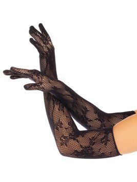 Митенки Leg Avenue Lace Opera Length Gloves Black SX1055 фото