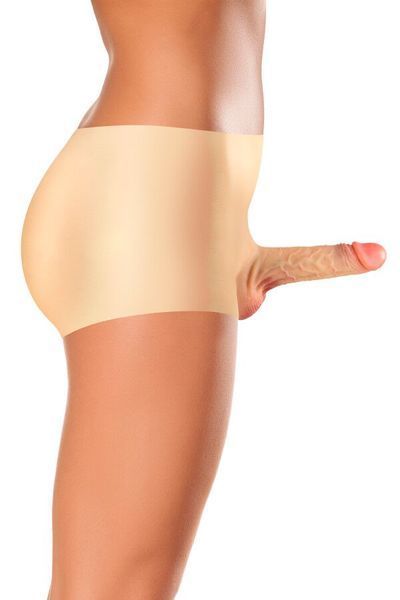Силіконові трусики з фалоімітатором Real Body Real Manly, L/XL, суцільна конструкція, для неї SO9955 фото