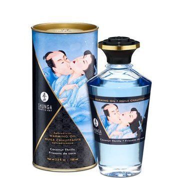 Розігрівальна олія Shunga Aphrodisiac Warming Oil &ndash; Coconut Thrills (100 мл) без цукру, смачна SO2499 фото