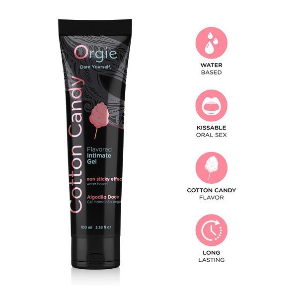 Лубрикант на водній основі Orgie Lube Tube Cotton Candy, 100 мл, зі смаком та ароматом солодкої вати SX1522 фото