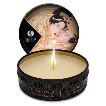 Масажна свічка Shunga Mini Massage Candle &ndash; Vanilla Fetish (30 мл) з афродизіаками SO2517 фото