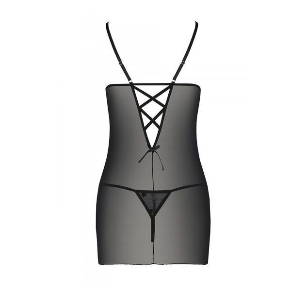 Сорочка з вирізами на грудях + стрінги LOVELIA CHEMISE black S/M - Passion SO4760 фото