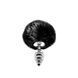 Металева анальна пробка Кролячий хвостик Alive Fluffy Twist Plug S Black, діаметр 2,9 см SO6307 фото 2