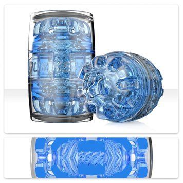Мастурбатор Fleshlight Quickshot Turbo Blue Ice, компактний, чудово для пар і мінету SX0678 фото